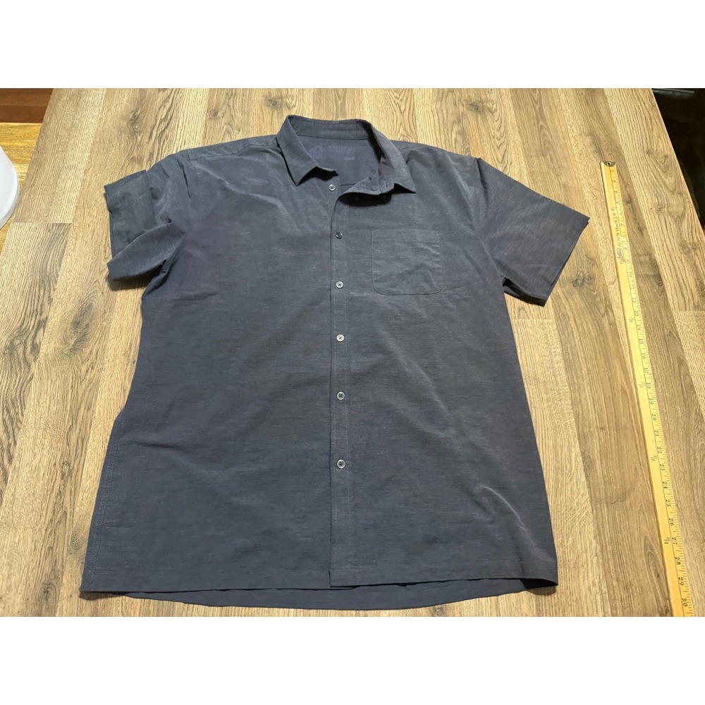 Into The AM Shirt Men's Size 2XL Gray Short Sleeve Button Up Shirt